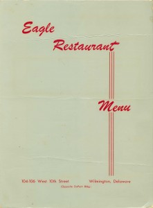 Eagle Restaurant menu